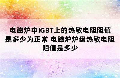 电磁炉中IGBT上的热敏电阻阻值是多少为正常 电磁炉炉盘热敏电阻阻值是多少